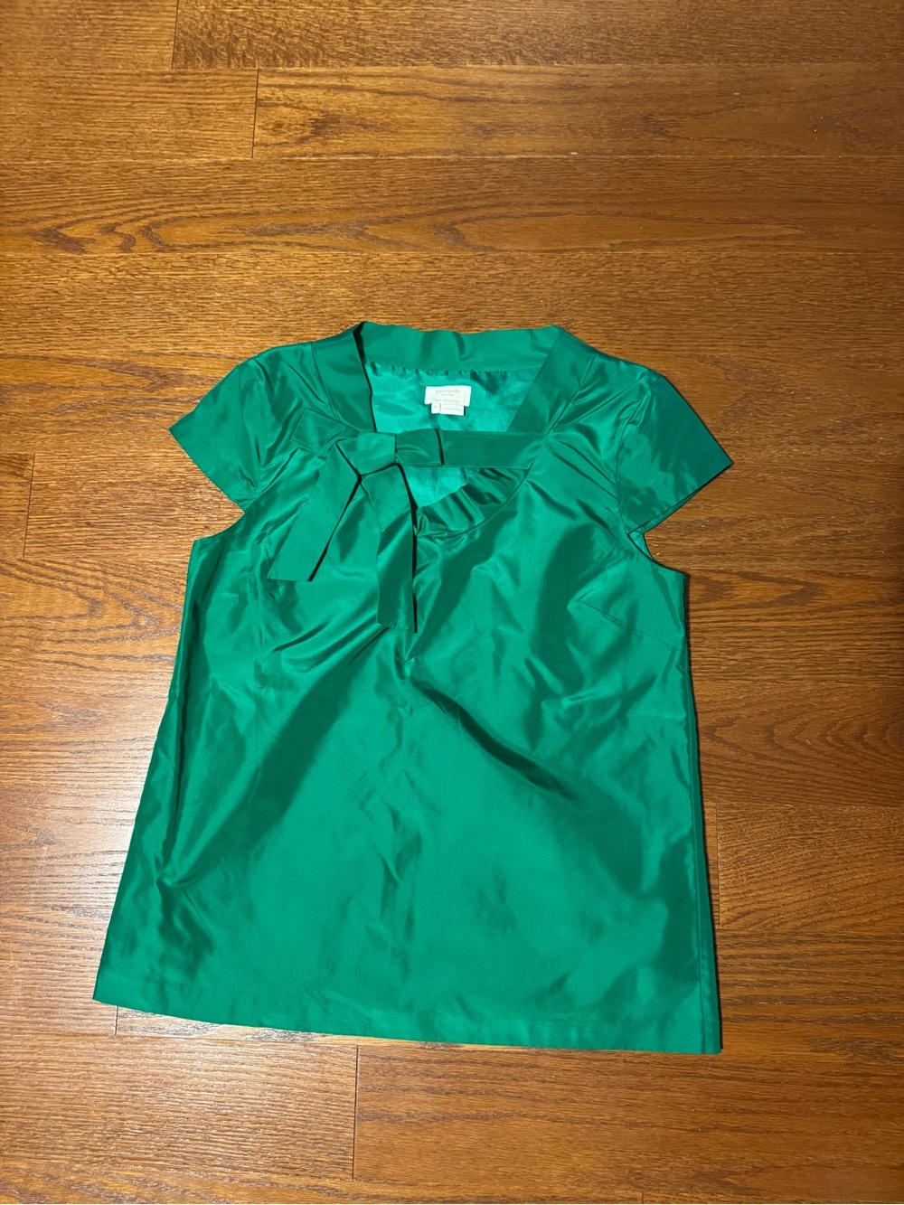 kate spade Emerald Green Bow-Front Cap Sleeve Blouse